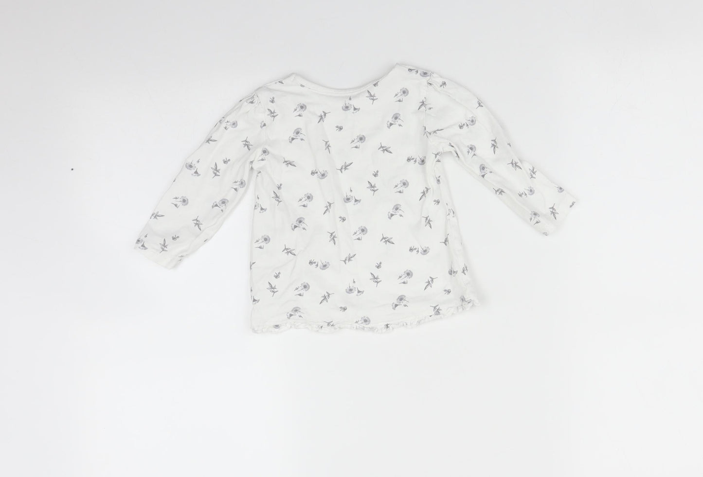 George Baby White Floral  Basic T-Shirt Size 9-12 Months