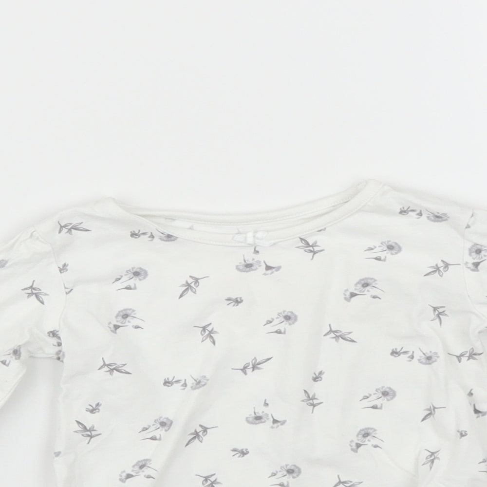 George Baby White Floral  Basic T-Shirt Size 9-12 Months