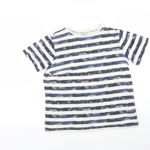 F&F Boys Blue Striped  Basic T-Shirt Size 11-12 Years