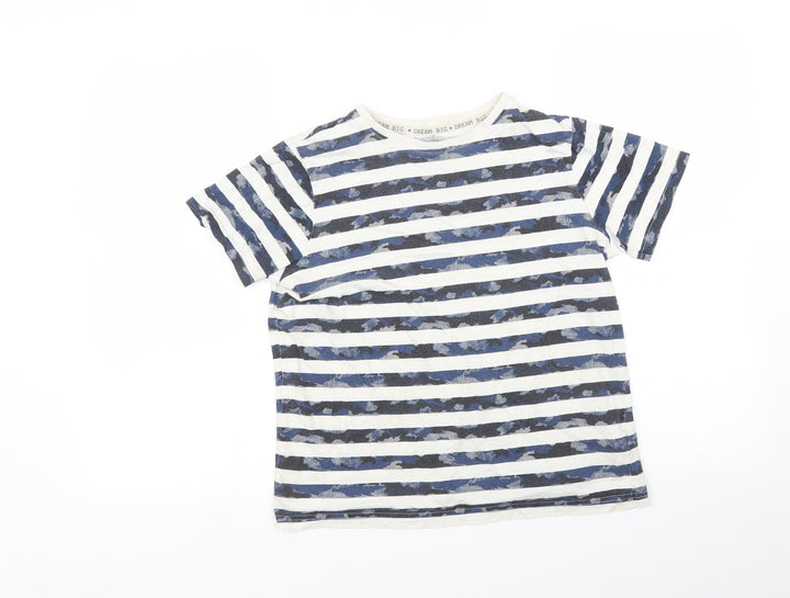 F&F Boys Blue Striped Basic T-Shirt Size 11-12 Years