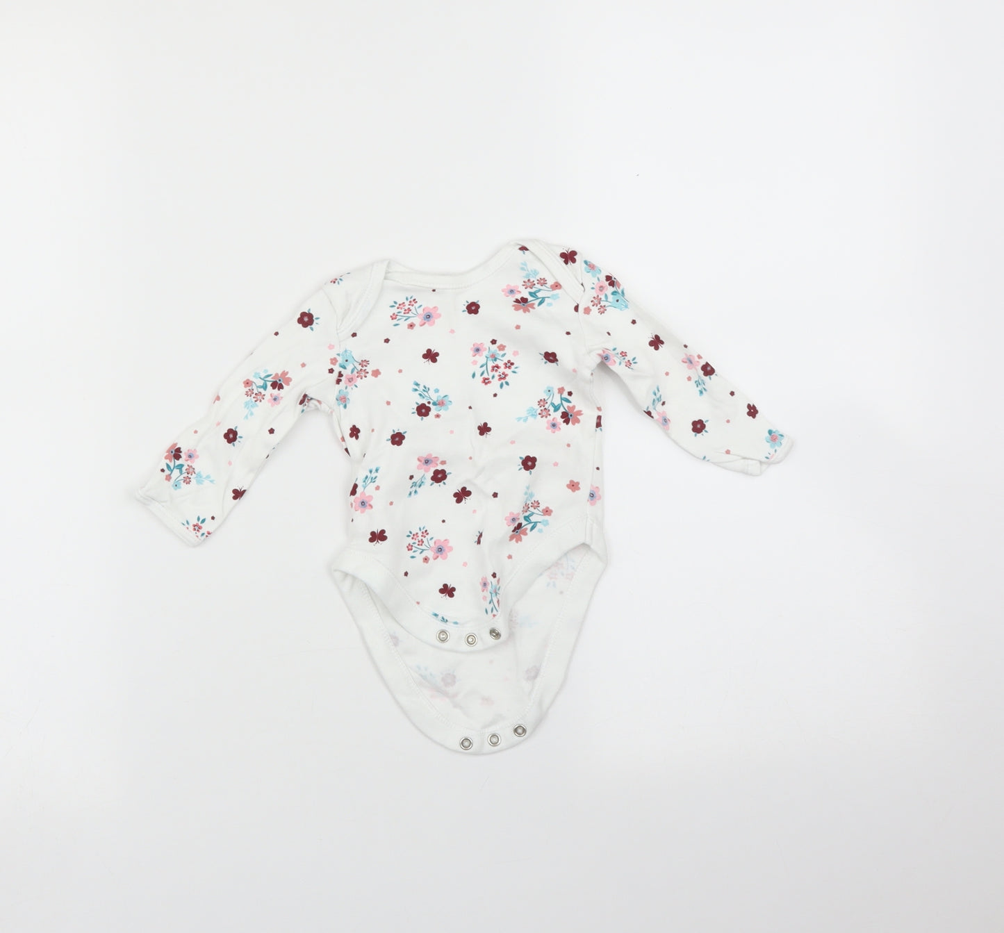 George Baby White Floral  Babygrow One-Piece Size 3-6 Months