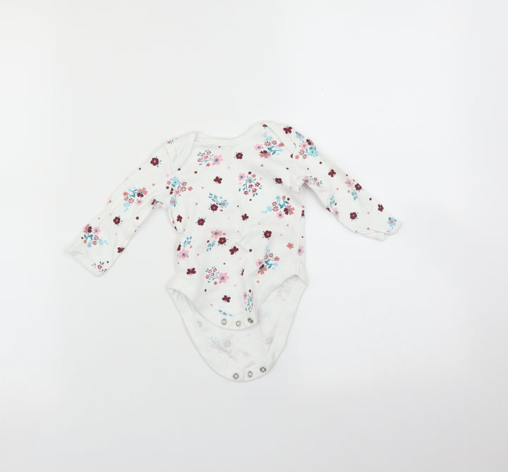 George Baby White Floral  Babygrow One-Piece Size 3-6 Months