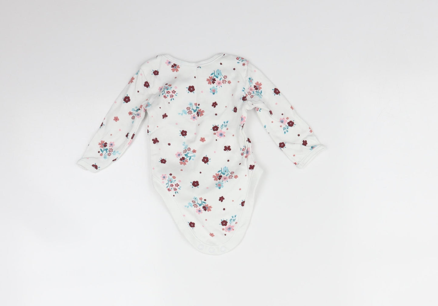 George Baby White Floral  Babygrow One-Piece Size 3-6 Months
