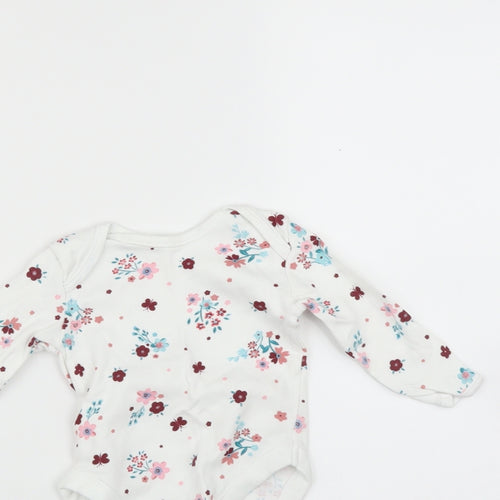George Baby White Floral  Babygrow One-Piece Size 3-6 Months