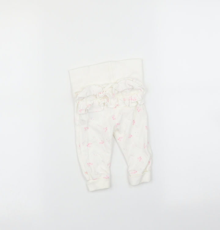 Mothercare Baby White Floral   Leggings Size 3-6 Months