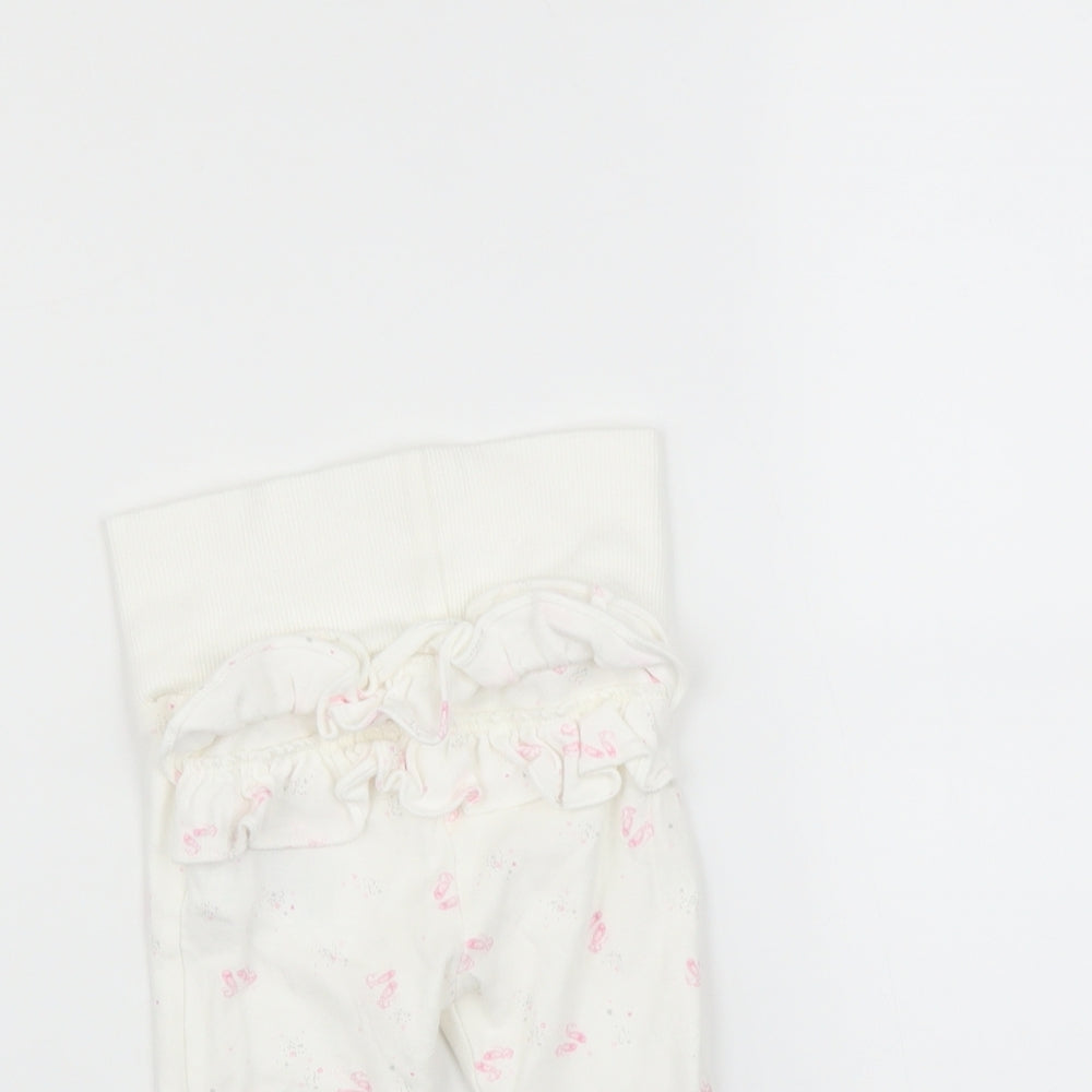 Mothercare Baby White Floral   Leggings Size 3-6 Months
