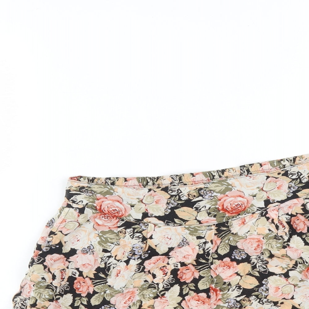 New Look Womens Multicoloured Floral  Sweat Shorts Size 8