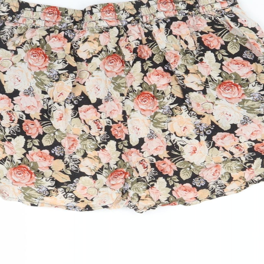 New Look Womens Multicoloured Floral  Sweat Shorts Size 8