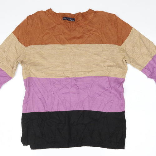Marks and Spencer Womens Multicoloured Striped  Pullover Jumper Size 10
