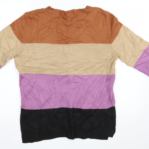 Marks and Spencer Womens Multicoloured Striped  Pullover Jumper Size 10