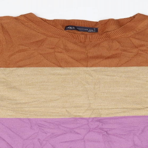 Marks and Spencer Womens Multicoloured Striped  Pullover Jumper Size 10