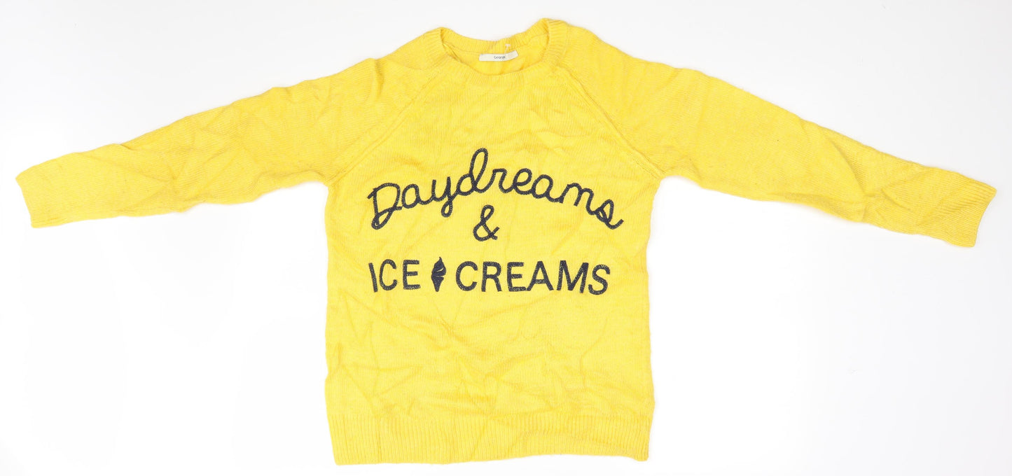 George Womens Yellow   Pullover Jumper Size 10  - Daydreams & Ice Creams