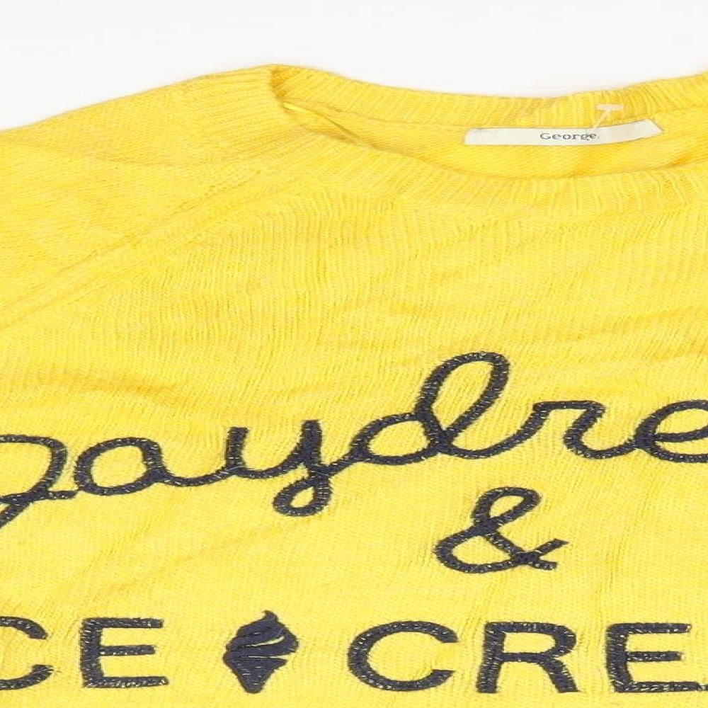 George Womens Yellow   Pullover Jumper Size 10  - Daydreams & Ice Creams
