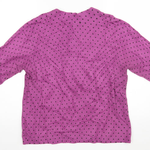 Touch Womens Pink Polka Dot  Pullover Jumper Size L