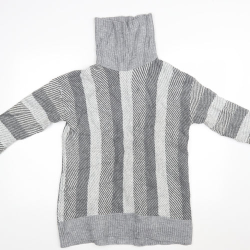 Papaya Womens Grey Striped  Pullover Jumper Size M