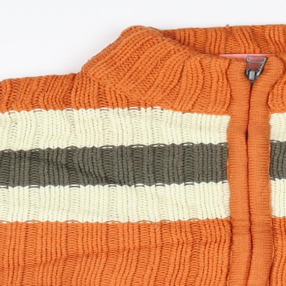 Nkd Boys Brown Striped  Full Zip Jumper