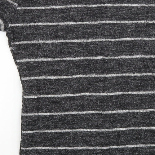 Trendy Womens Grey Striped  Pullover Jumper Size M