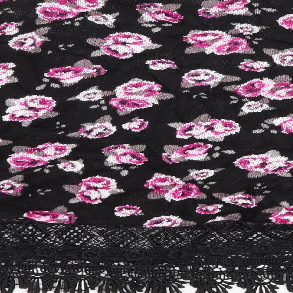 Divided Womens Black Floral  Pullover Jumper Size XS