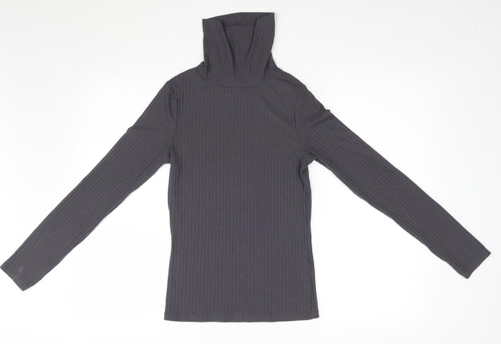 New Look Womens Grey Striped Pullover Jumper Size 10