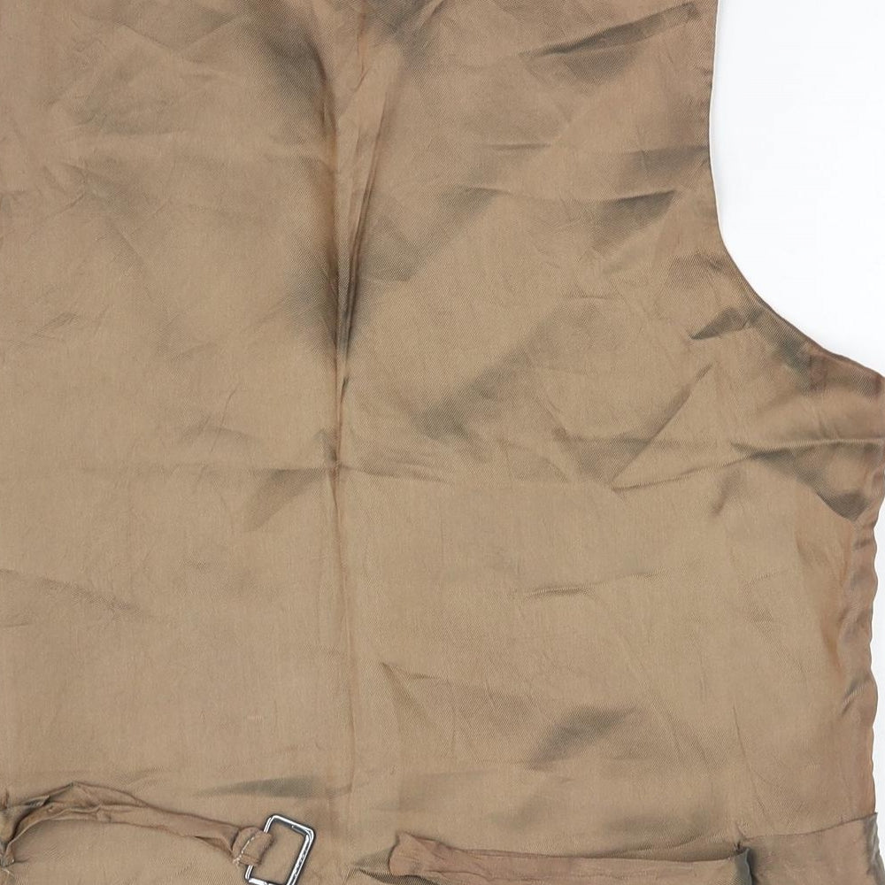Preworn Mens Brown Striped  Vest Jumper