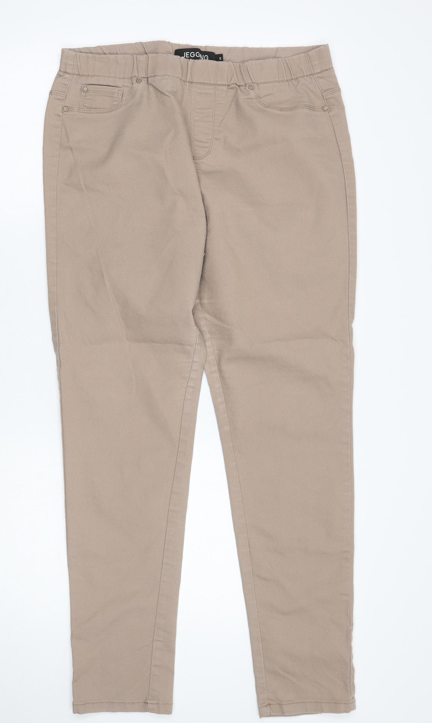 Peacocks Womens Beige   Jegging Trousers Size 14 L27 in