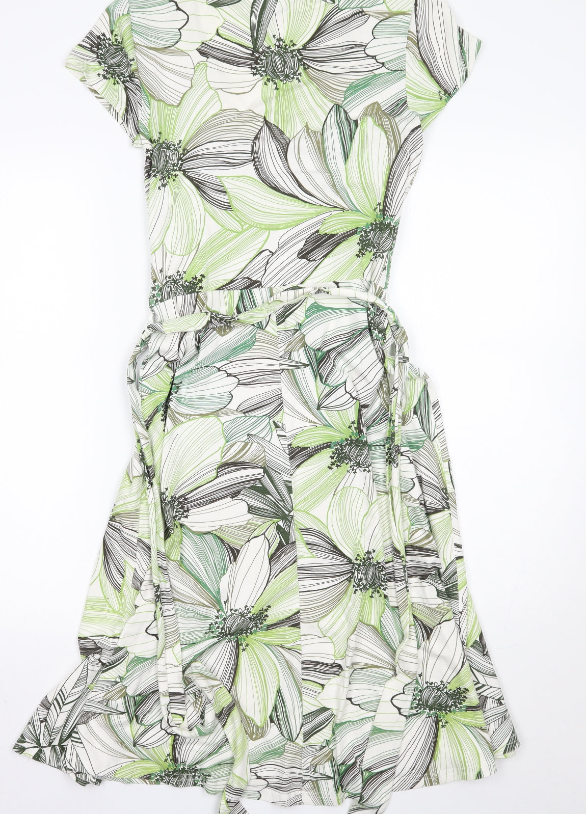 Wallis Womens White Floral  A-Line  Size 10