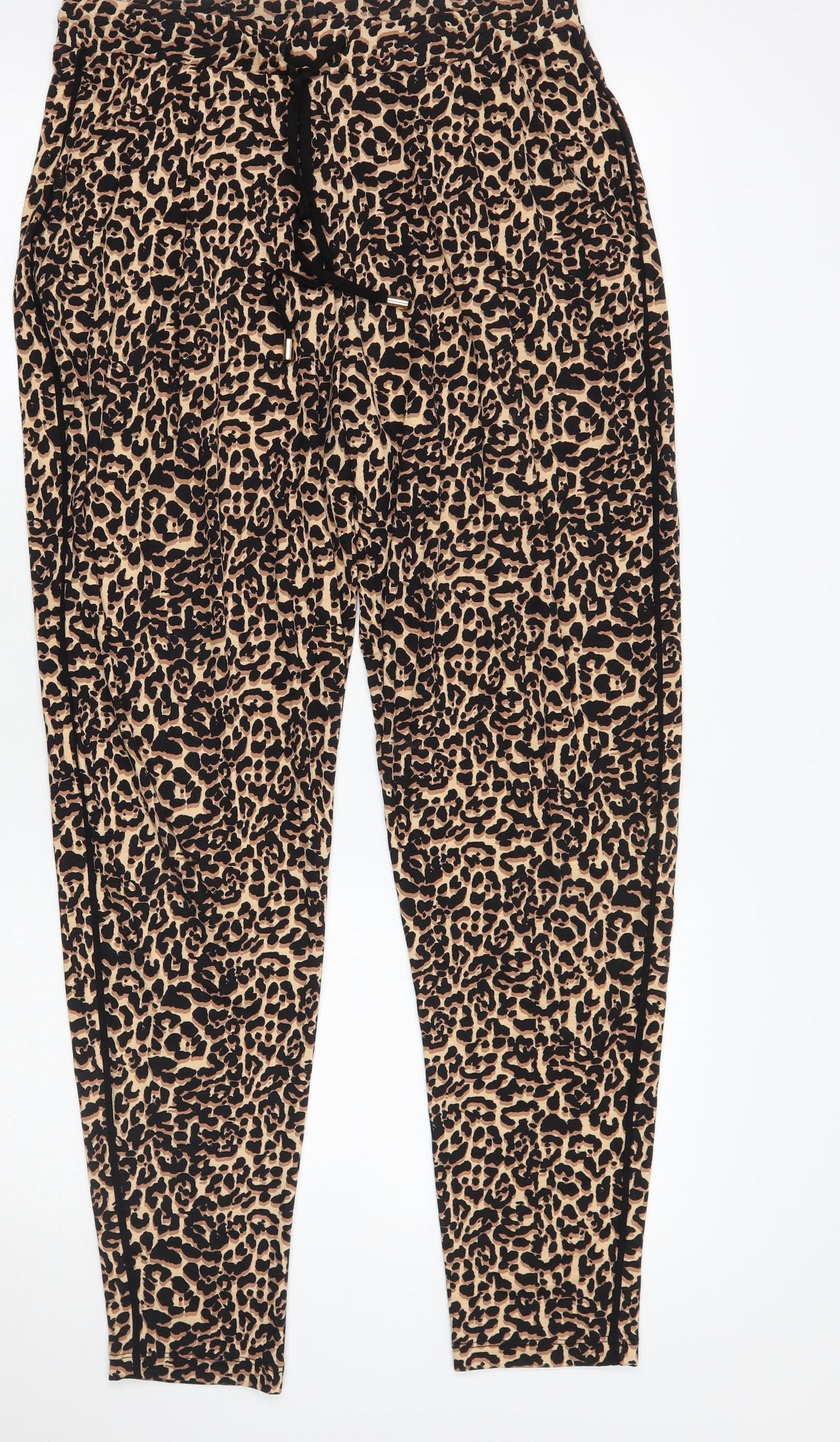 F&F Womens Brown Animal Print  Trousers  Size 12 L29 in