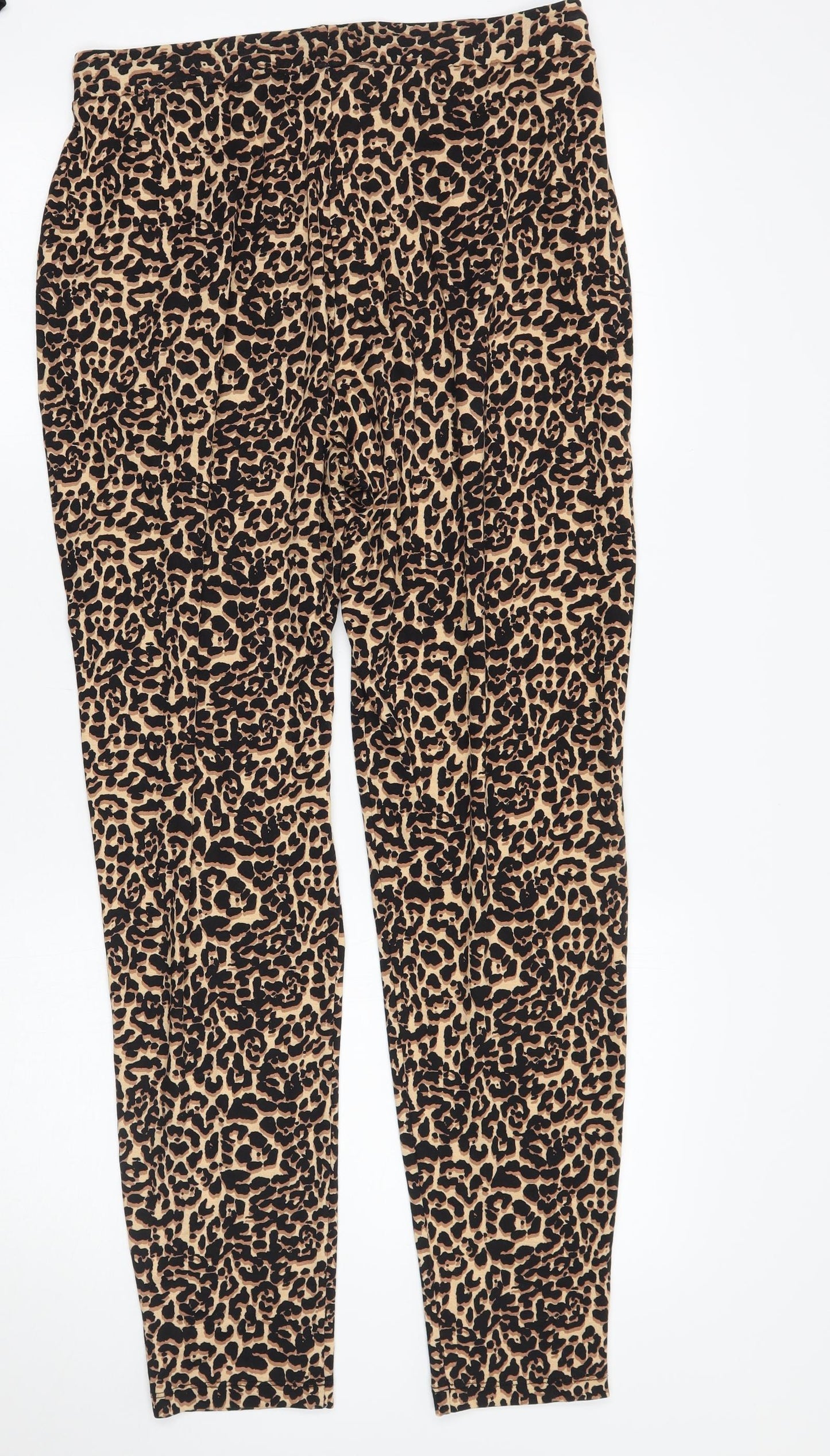 F&F Womens Brown Animal Print  Trousers  Size 12 L29 in