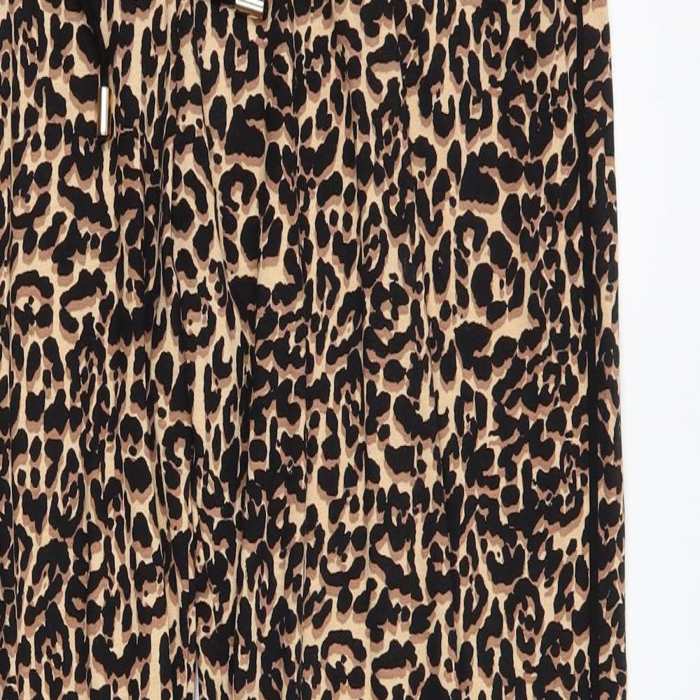 F&F Womens Brown Animal Print  Trousers  Size 12 L29 in