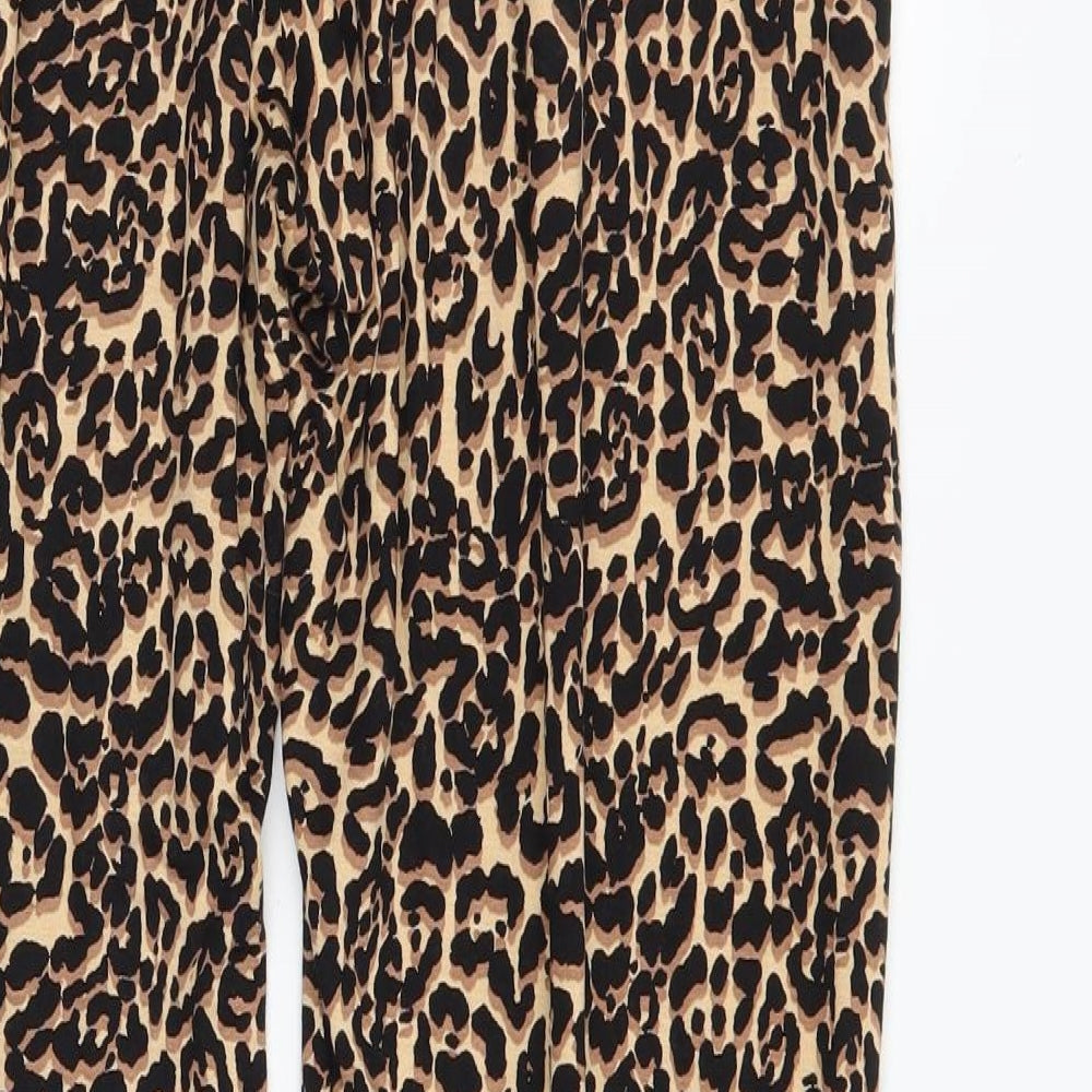F&F Womens Brown Animal Print  Trousers  Size 12 L29 in