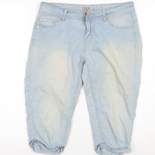 Denim & Co. Womens Blue   Cropped Jeans Size 10