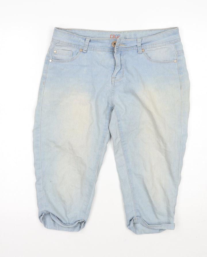 Denim & Co. Womens Blue Cropped Jeans Size 10