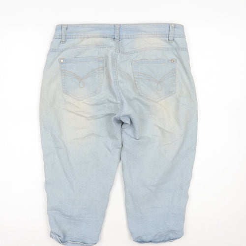 Denim & Co. Womens Blue   Cropped Jeans Size 10
