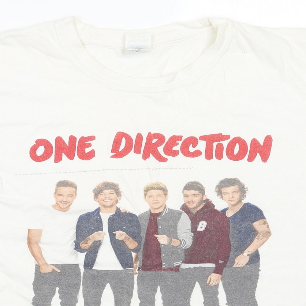 Gildan Womens White   Basic T-Shirt Size S  - one direction