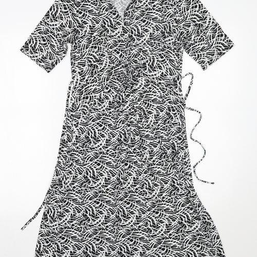 Soon Womens White Geometric  A-Line  Size 12