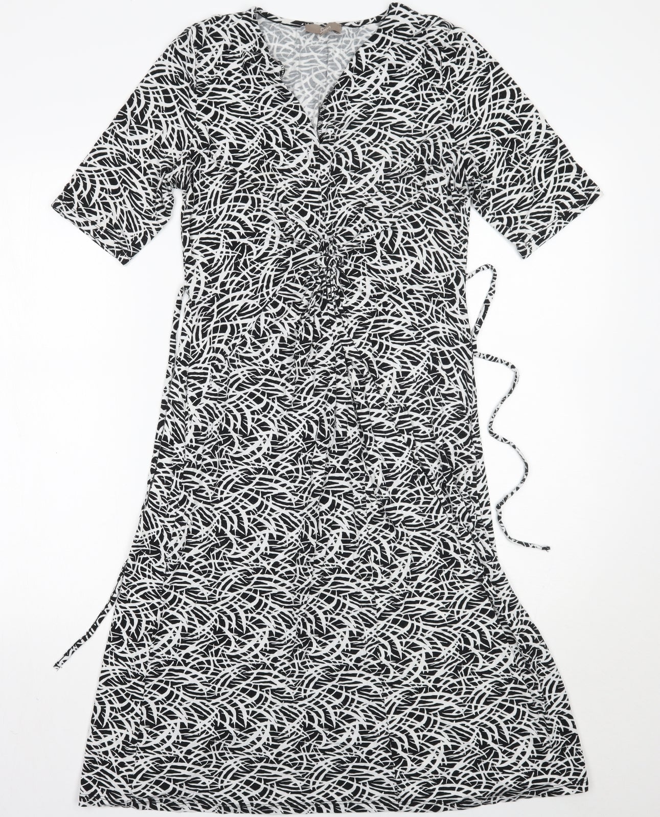 Soon Womens White Geometric  A-Line  Size 12