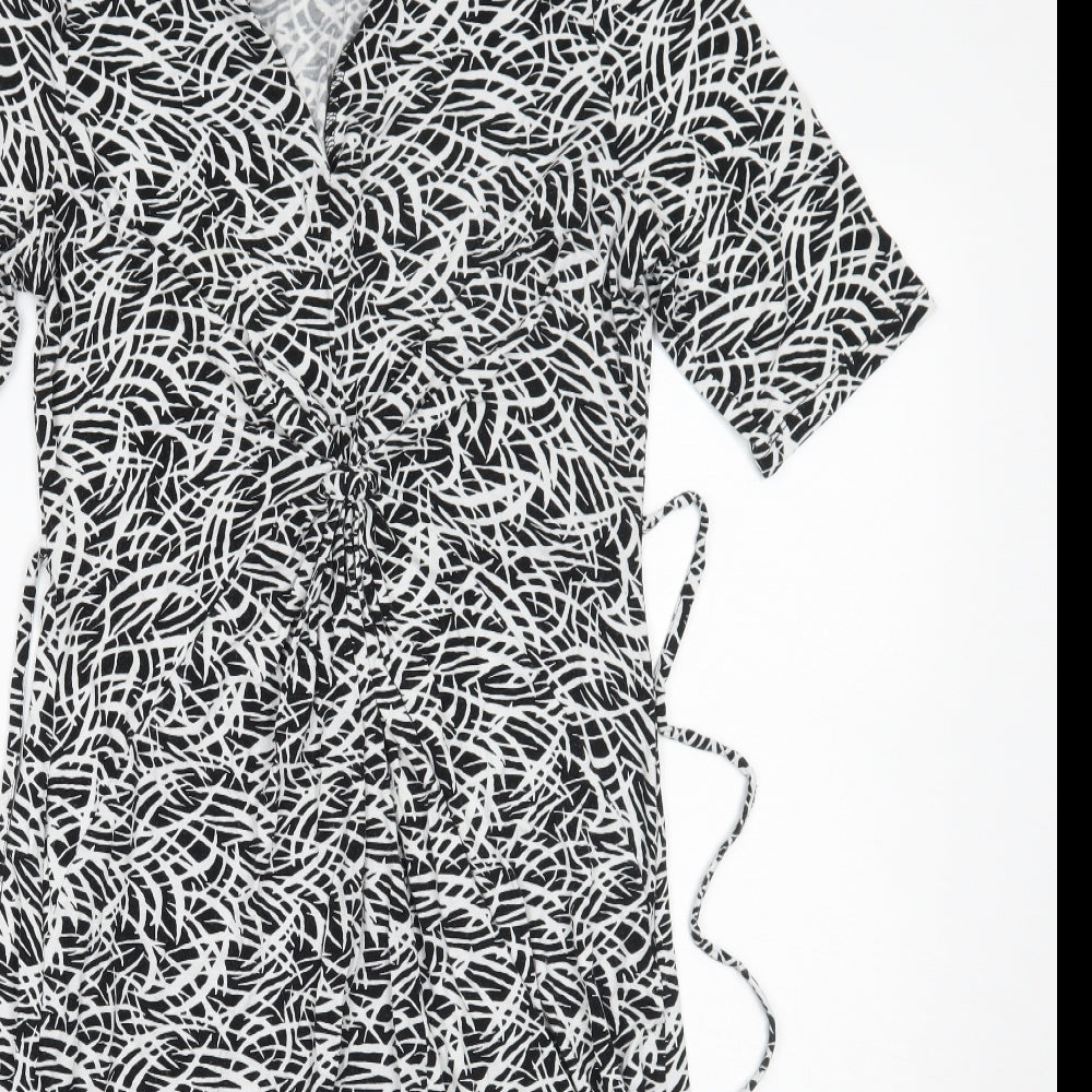 Soon Womens White Geometric  A-Line  Size 12