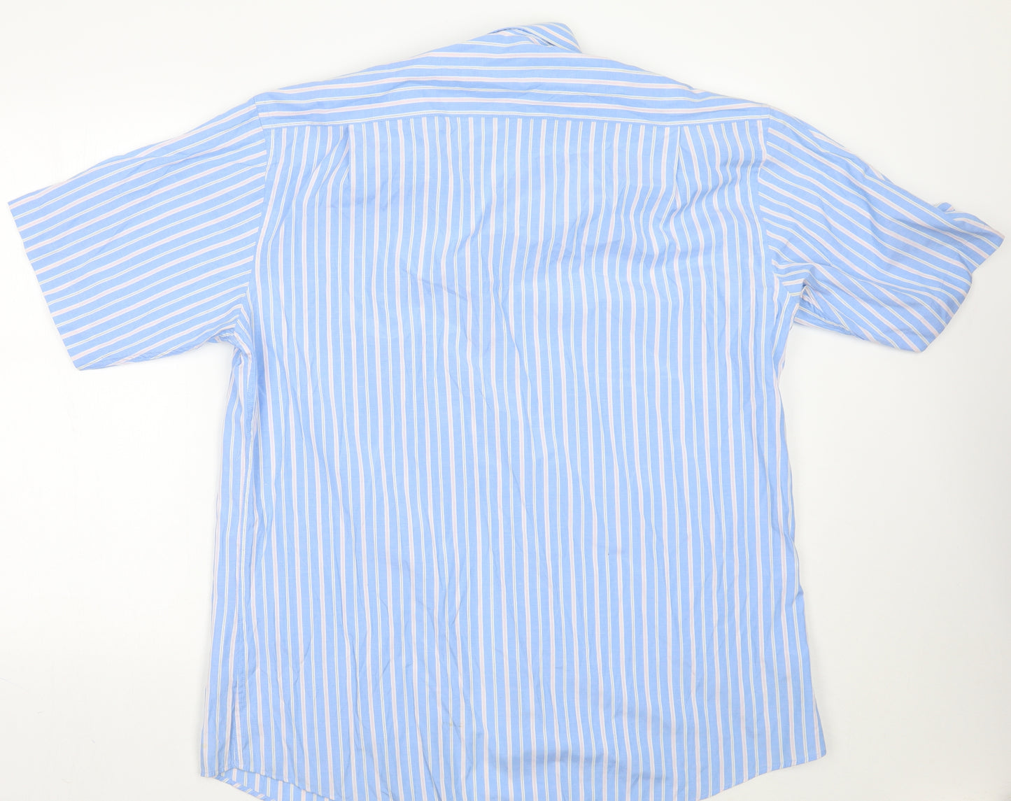 Indigo Mens Blue Striped   Button-Up Size 2XL