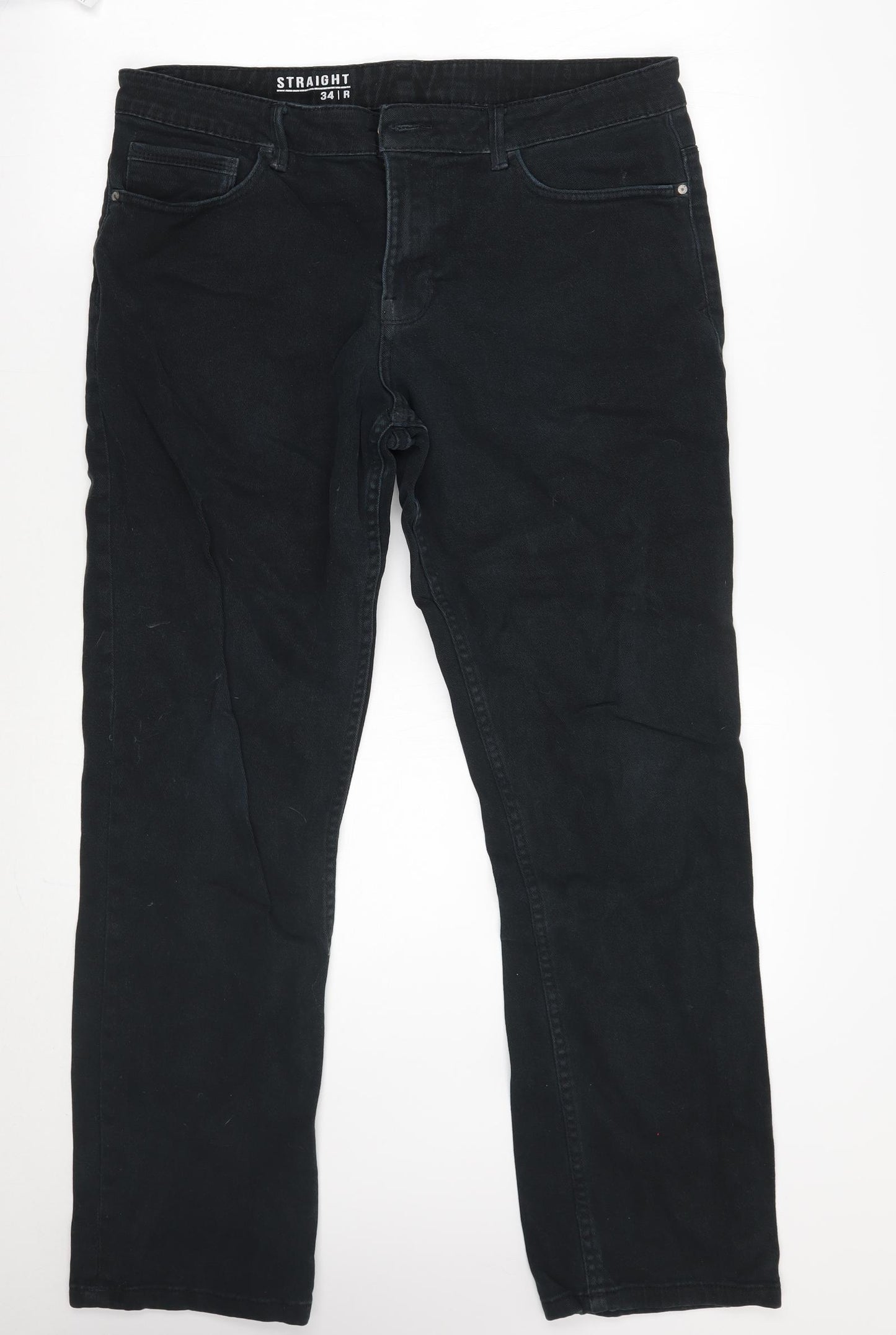 George Mens Black   Straight Jeans Size 34 L32 in