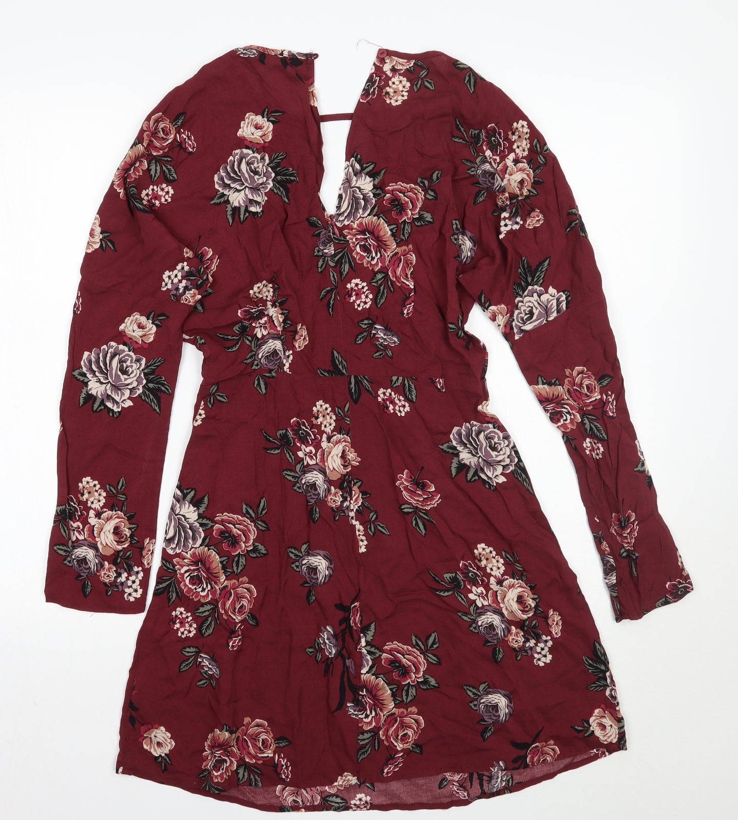 Lunik Womens Purple Floral  A-Line  Size S