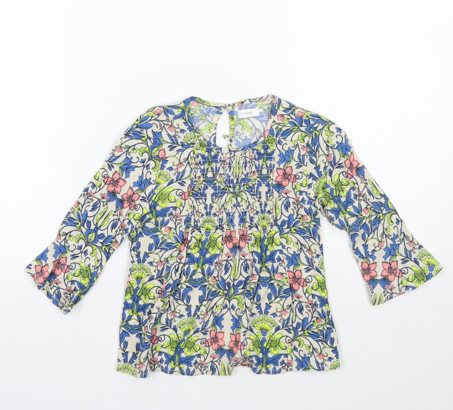 NEXT Girls Grey Floral  Basic Blouse Size 5 Years