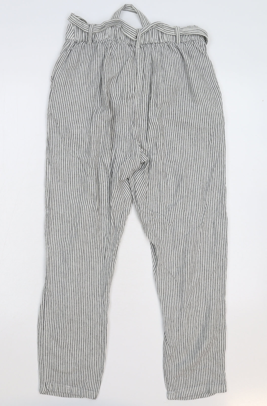New Look Womens Grey Striped  Trousers  Size 6 L25 in