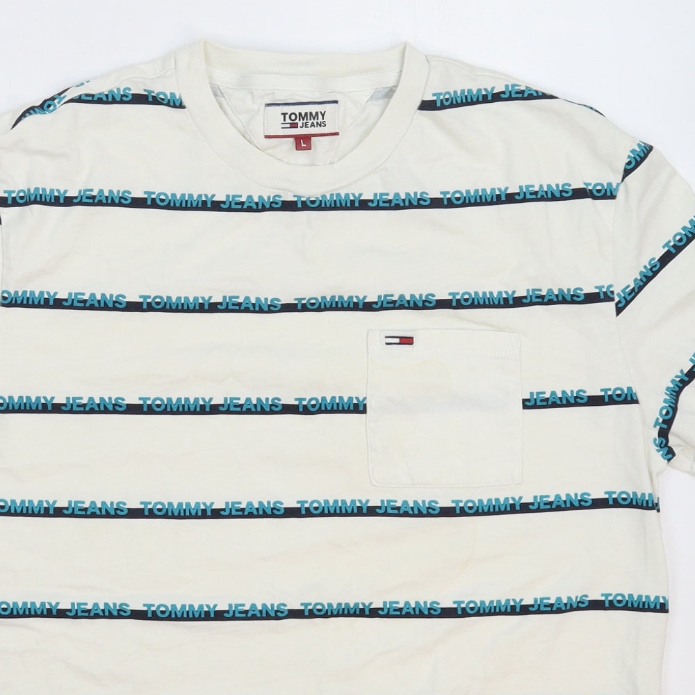 Tommy Hilfiger Mens White    T-Shirt Size L