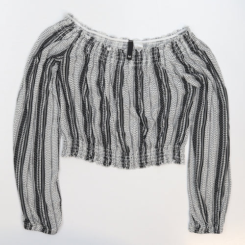 Divided Womens Multicoloured Striped  Basic Blouse Size M