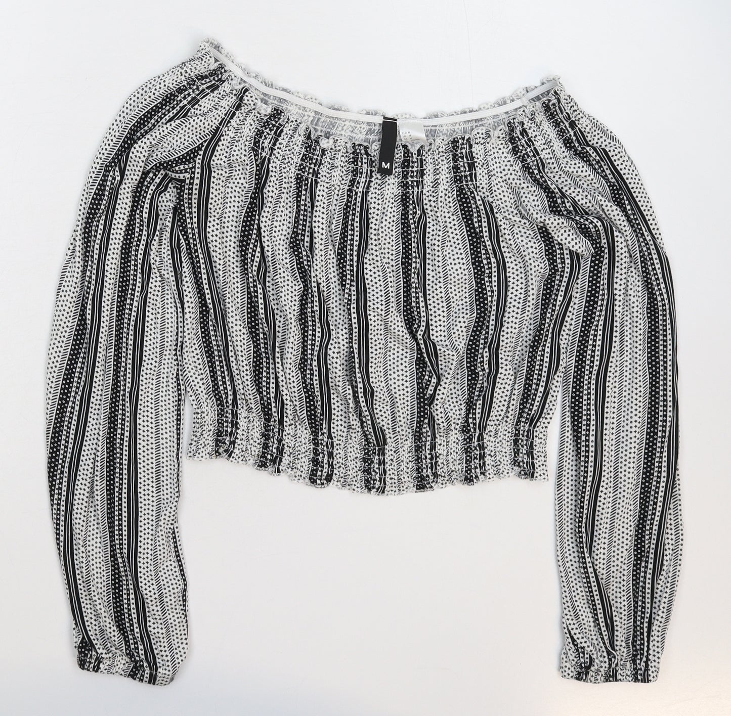 Divided Womens Multicoloured Striped  Basic Blouse Size M