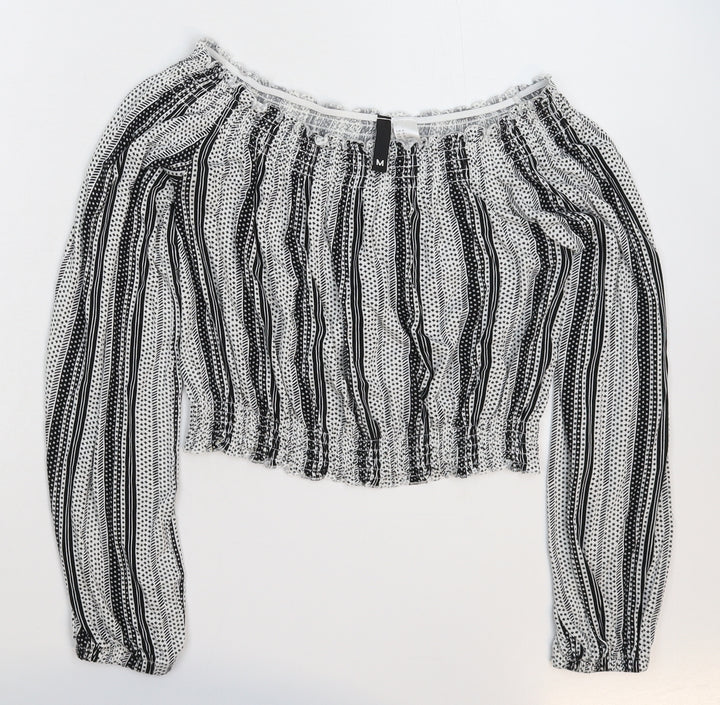 Divided Womens Multicoloured Striped  Basic Blouse Size M