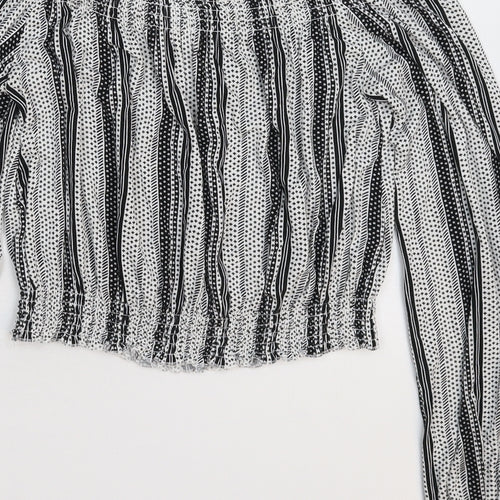 Divided Womens Multicoloured Striped  Basic Blouse Size M