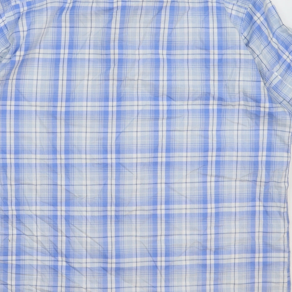 Pegasus Mens Blue Check   Button-Up Size L