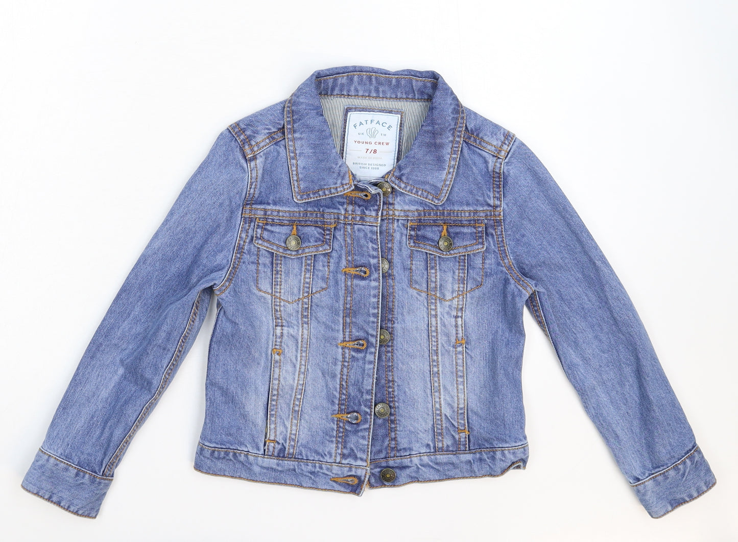 Fat Face Girls Blue  Denim Jacket  Size 7-8 Years