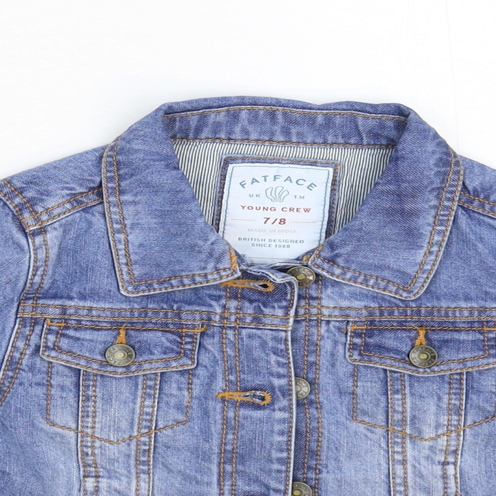 Fat Face Girls Blue  Denim Jacket  Size 7-8 Years